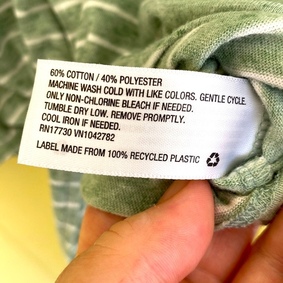 GREEN & WHITE STRIPED UNIVERSAL THREAD BRAT GIRL SUMMER T SHIRT w/ FRONT… - Picture 7 of 12